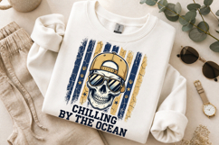Cool Skull Summer PNG Chilling By The Ocean Sublimation Product Image 8