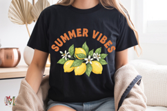 Summer Vibes PNG, Retro Lemon Floral Sublimation Design Product Image 8