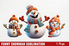 Funny Snowman Sublimation Clipart, Funny Snowman Clipart Product Image 1
