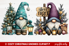 Cozy Christmas Gnomes Clipart | Cute Winter Holiday Gnome Product Image 1