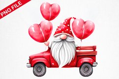 Valentine Gnome On pickup Sublimation- Sublimation Design Product Image 1