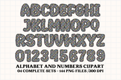 Whimsical Alphabet &amp; Numbers Clipart PNG 300 DPI Product Image 3
