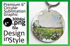 Celestial Sky 3D Circle Keychain PNG Art Sublime Product Image 1