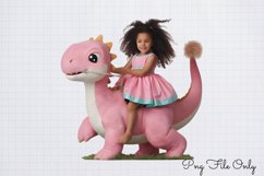 Girls on Dinosaurs Clipart PNG Product Image 1