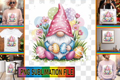 Whimsical TOTE BAG Designs PNG, Easter Gnomes Product Image 1