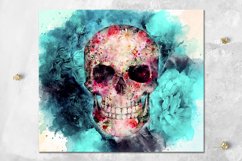 Skull &amp; flowers | Skinny tumbler Gothic sublimation design Product Image 9