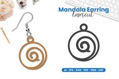 Mandala Earring Lasercut Product Image 1
