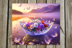 Fantasy sunset | Skinny tumbler Sublimation design Product Image 9