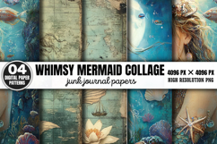 Whimsy Mermaid Collage Journal Paper PNG Product Image 1