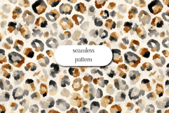 Neutral Leopard Seamless Pattern Watercolor Animal Print Product Image 1