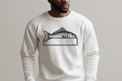 Striped Fish Monogram SVG Custom Fishing Cut File Design Product Image 3