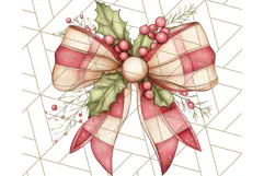 Muted Cozy Christmas Bows PNG Clipart, Winter Holiday Png Product Image 5