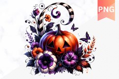 Flowers Halloween Sublimation - Flowers Clipart PNG Design Product Image 1
