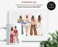 Hippie Girls Clipart Portrait Creator Product Image 6