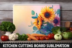 Cutting Board Sublimation Design - Sunflowers Sublimation Product Image 1