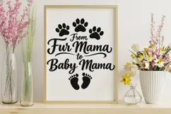 From Fur Mama To Baby Mama Svg, Pregnancy Announcement Svg. Product Image 10