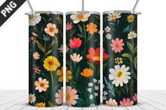 Flowers Tumbler Wrap | Sublimation Design | Tumbler PNG Product Image 1