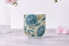 Blue Green Vintage Floral Pattern, Seamless Pattern Product Image 7