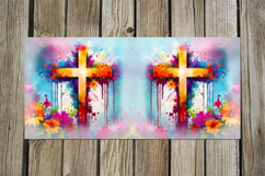 Christian cross &amp; flowers | Faith Sublimation Mug design P2 Product Image 5
