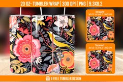 Sparrow Tumbler Wrap Designs, Sublimation Wrap Product Image 1