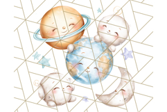 Kawaii Galaxy Buddies Clipart PNG, Cute Planets Clip Art Product Image 5