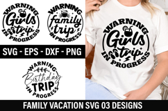 Family Vacation SVG Design - Warning family trip in progress Product Image 1