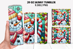 Snowman Skinny Tumbler 20oz Wrap Design, Christmas Tumbler Product Image 1