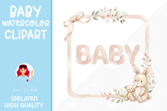 Watercolor Baby Bunny, Nursery Illustration for Baby Show Product Image 1