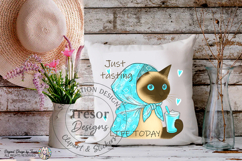 Funny Siamese Cat PNG Just Tasting Coffee Design Sublimation Product Image 9