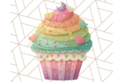 Paper Cupcake Clipart Layered Paper Scrapbook Collage Png Product Image 5