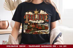 Believe PNG, Christmas Train Vintage Polar Sublimation Product Image 7