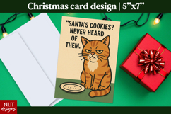 Vintage Christmas Cards Funny Cat Christmas Card Design Product Image 1