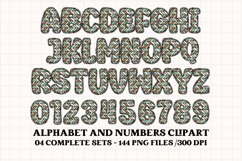 Boho tribal Alphabet png clipart, boho letters doodle Product Image 3