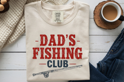 Dad's Fishing Club PNG, Distressed Fishing Sublimation Product Image 5