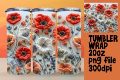 Embroidered Flower Spring Tumbler Wrap - Sublimation Joy Product Image 1