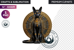 Black Cat Familiar Clipart PNG, Witch Cat, Mystical Animal Product Image 1