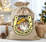 Cowboy Christmas svg printable, Santa cowboy SVG, PNG files Product Image 6