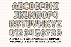 Vintage Boho Alphabet png clipart, boho letters doodle Product Image 3