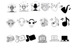 Music Icon Set 2 Procreate Brush Stamps, 105 Music Icons Product Image 9