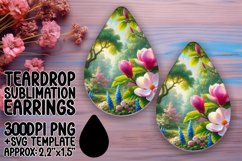 Vibrant Teardrop Earrings Design Art , Flower Product Image 1