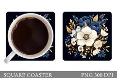3D Flowers Coaster Design. 3D Flowers Coaster Sublimation Product Image 1