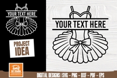 Ballet Dress Split Monogram Outline svg cut file for girls Product Image 1