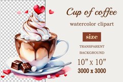 Coffee Mug Sublimation | Valentines Day Coffee Watercolor Product Image 2