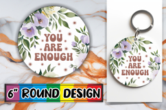 Unique Car Coaster Round Design, Flower Quote Product Image 1