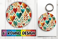 Unique Round Ornaments Design PNG, Heart Product Image 1