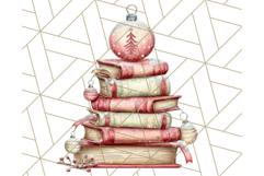 Christmas Book Clipart, Festive Reading PNG Illustrations Product Image 5