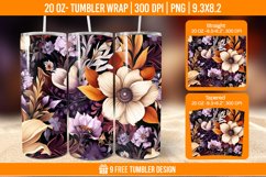 Flowers Tumbler Wrap Designs, Sublimation Wrap Product Image 1