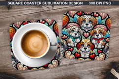 Dog Coaster Sublimation, Christmas Coaster PNG Design Product Image 1