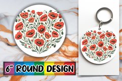 Spring Floral Heart Sublimation Round Design PNG Product Image 1