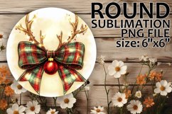 Playful Car Coasters Sublimation, Holiday Bow Product Image 1